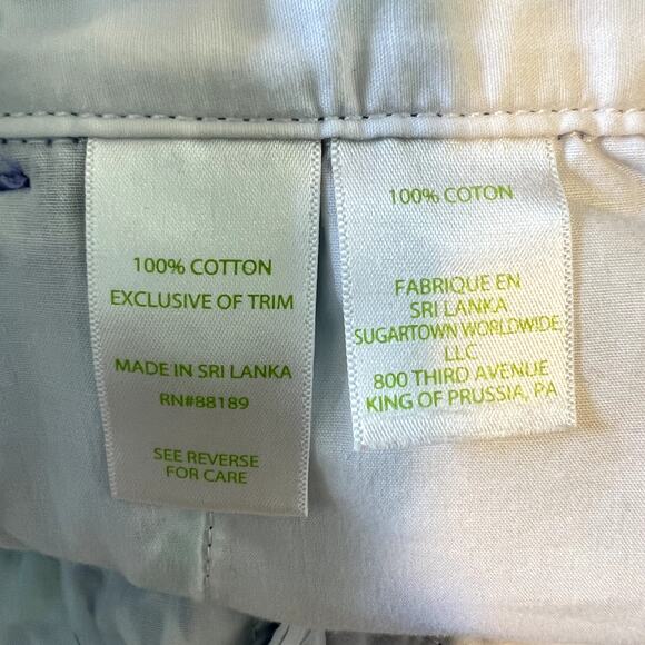 Lilly Pulitzer Blue Floral Buttercup Shorts Scallop Hem 100% Cotton Summer 00 - Picture 11 of 12